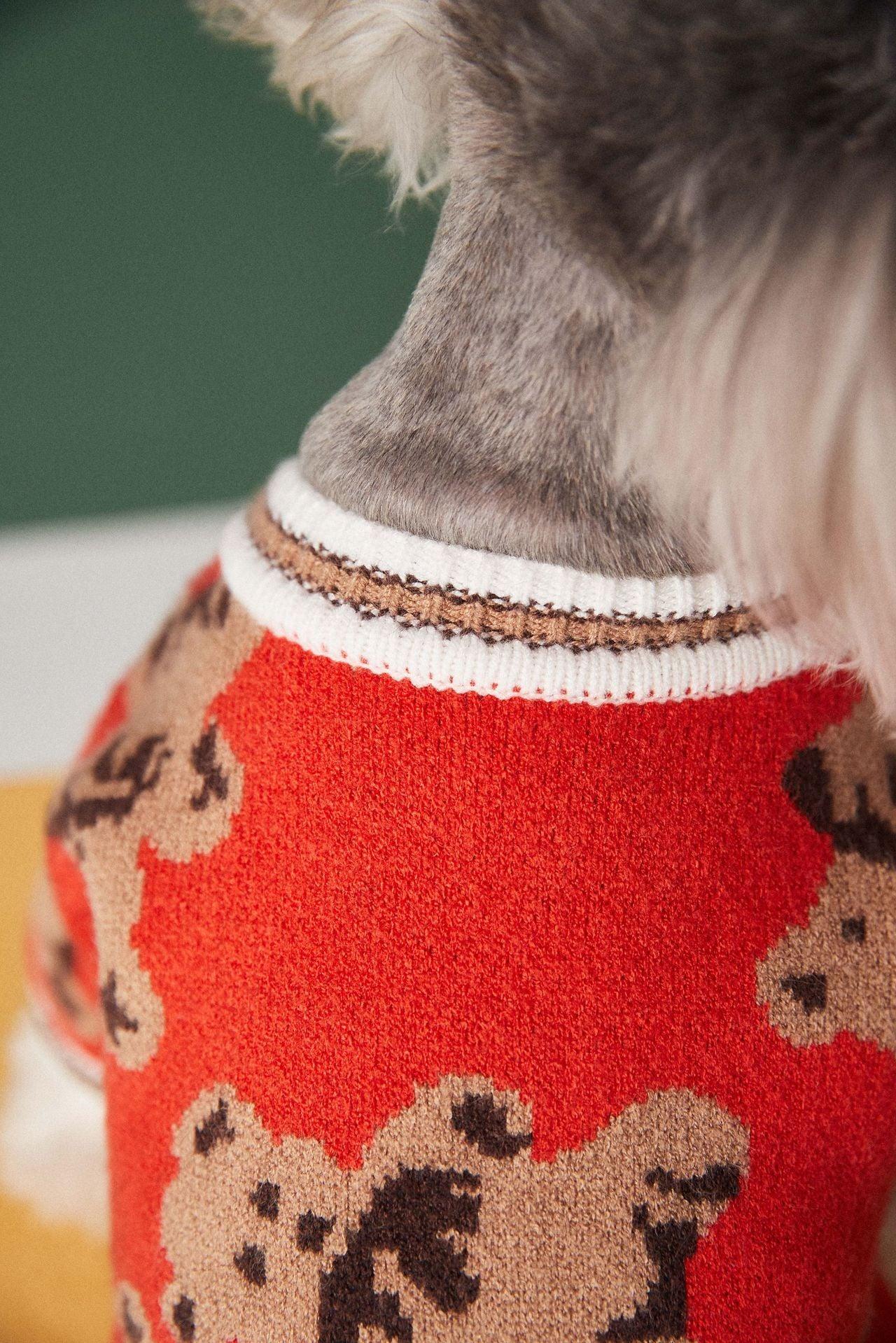 Preppy Paws V-Neck Striped Sweater - Cozy Winter Apparel For Dogs And Cats